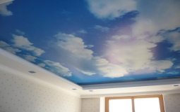 Матовый потолок с фотопечатью для спальни